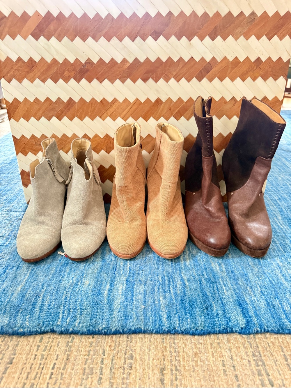 3 Pairs of rag & bone leather/suede booties - EU 39 / US 8.5 - $1600+ value!